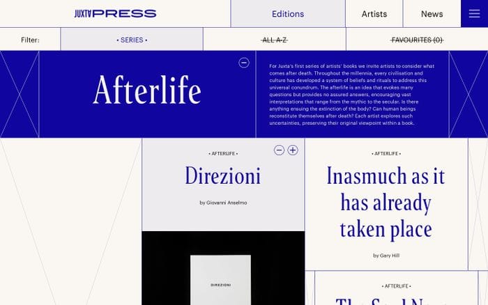 Editions - Juxta Press website preview