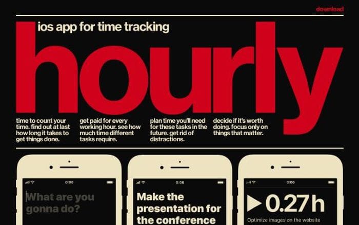 Hourly-app website preview