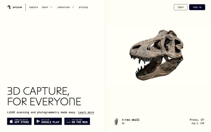Polycam website preview