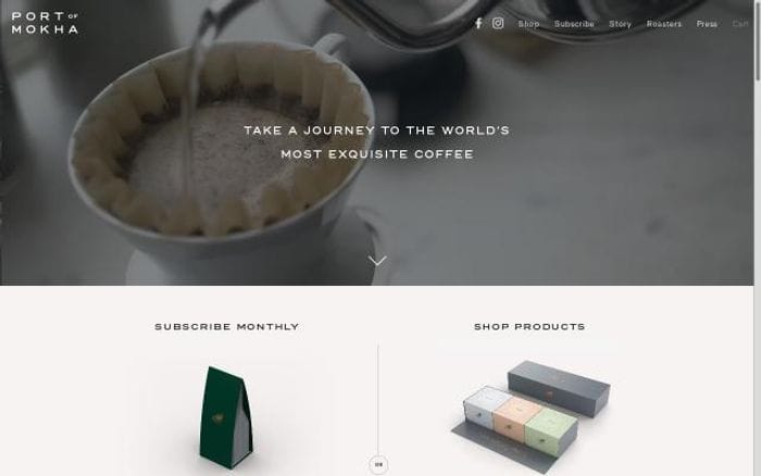 Portofmokha website preview