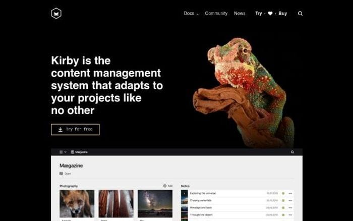 Getkirby website preview