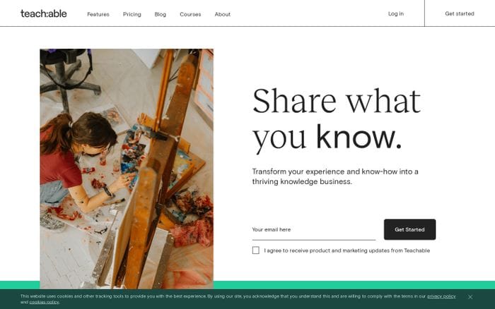 Teachable website preview