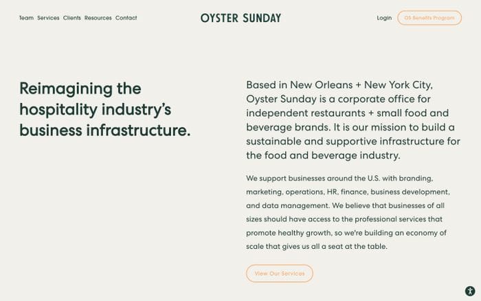 Oyster Sunday website preview