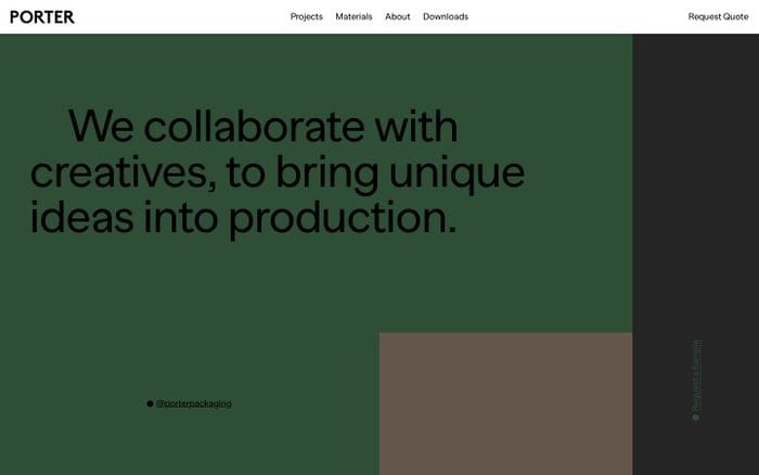 Porter Packaging website preview