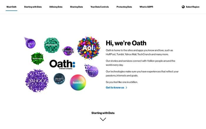 Oath Privacy website preview