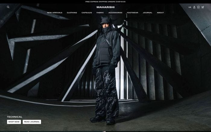 Maharishi website preview