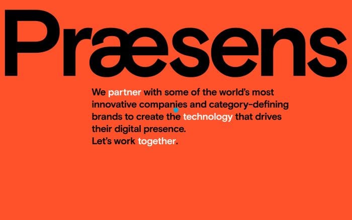 PRÆSENS website preview