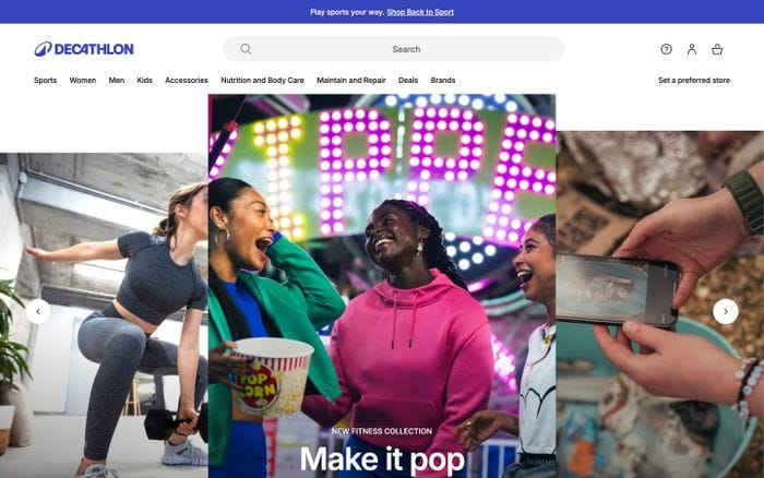 Decathlon website preview