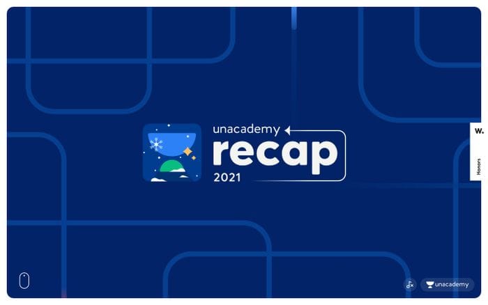 Unacademy Recap 2021 website preview