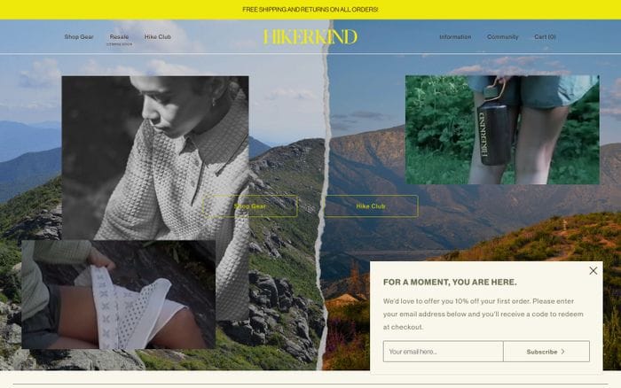 Hikerkind website preview