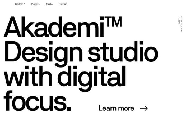 Studioakademi website preview