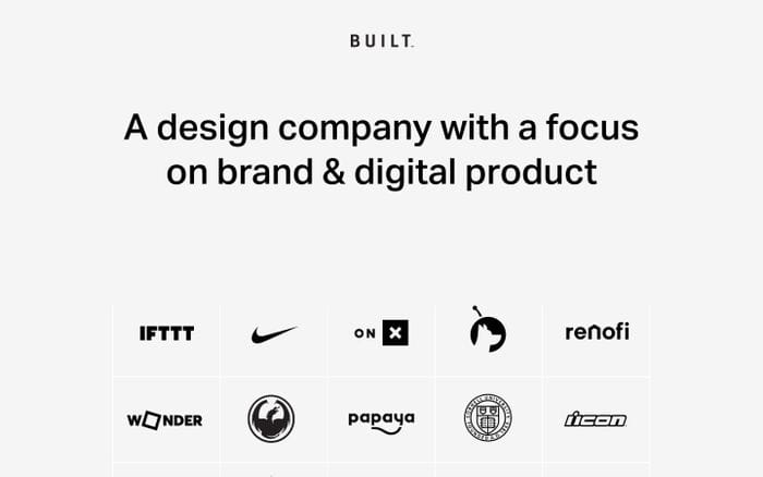 Built website preview