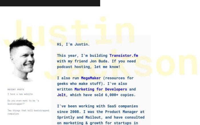Justinjackson website preview