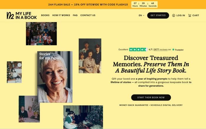 My Life In A Book website preview