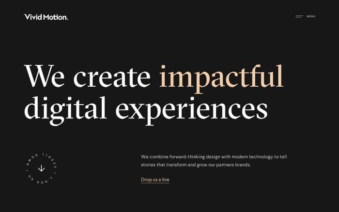 Vivid Motion website preview