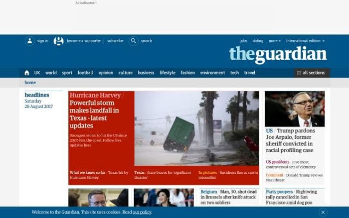 Theguardian website preview