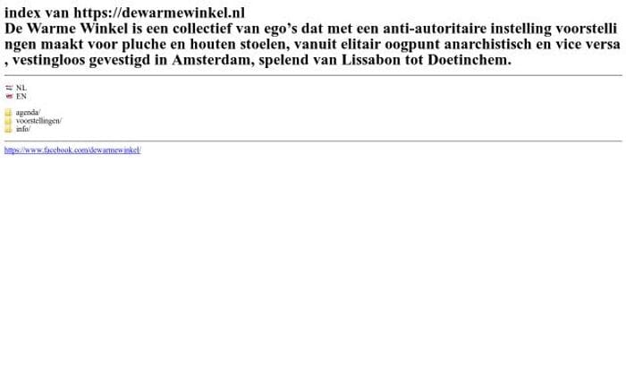 Dewarmewinkel website preview