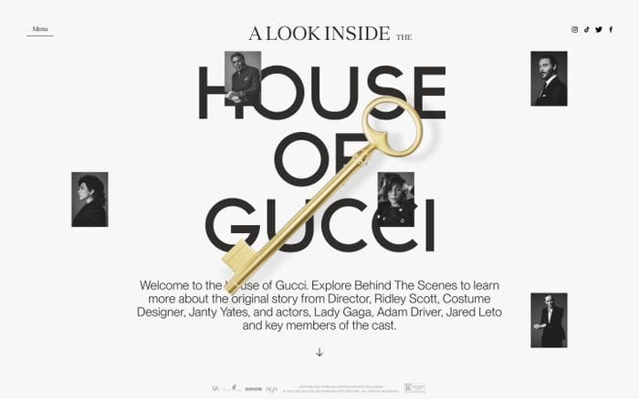 House of Gucci website preview