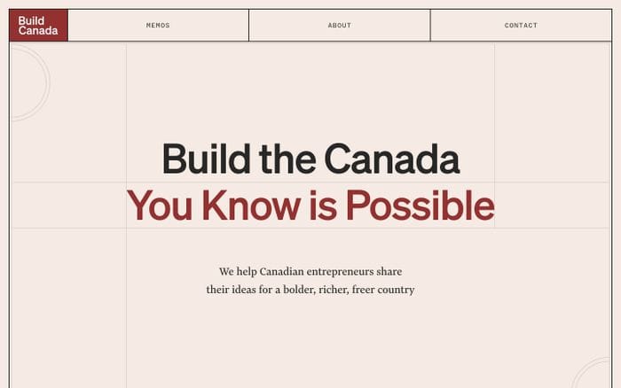 Build Canada website preview