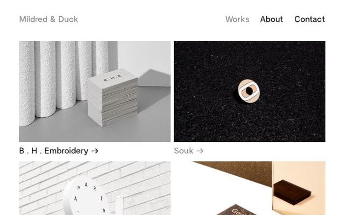 Mildredandduck website preview