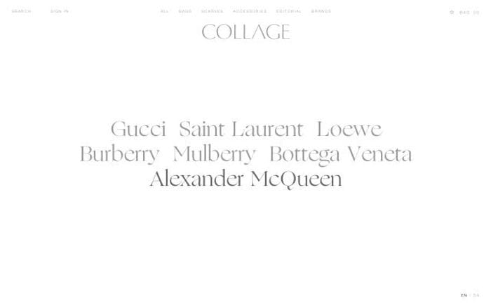 Collagetheshop website preview
