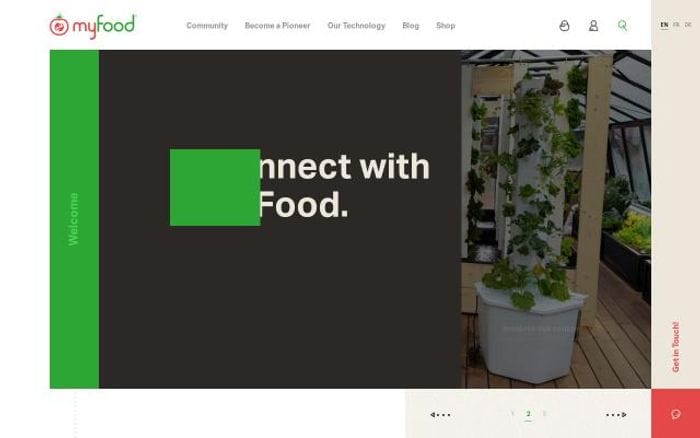 Myfood website preview