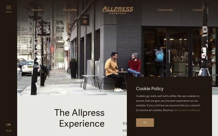 Allpressespresso website preview