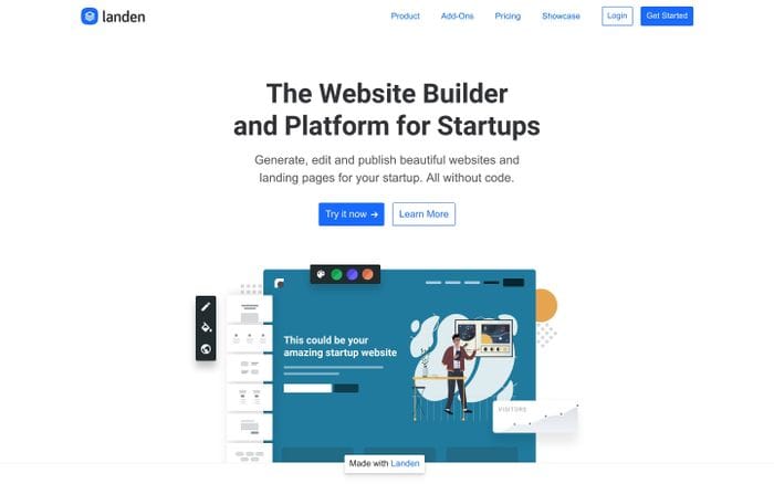 Landen website preview