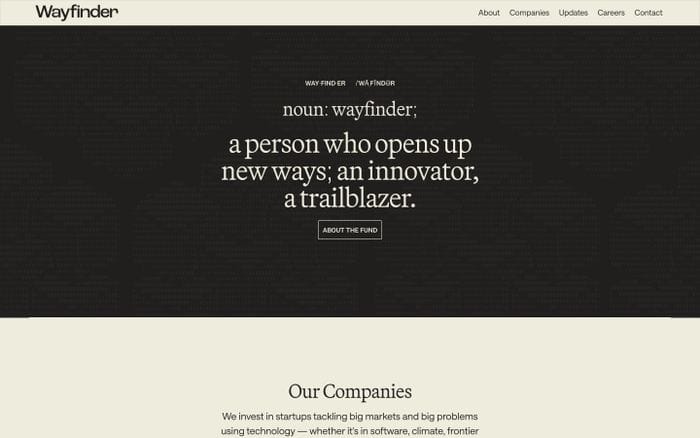 Wayfinder Ventures website preview