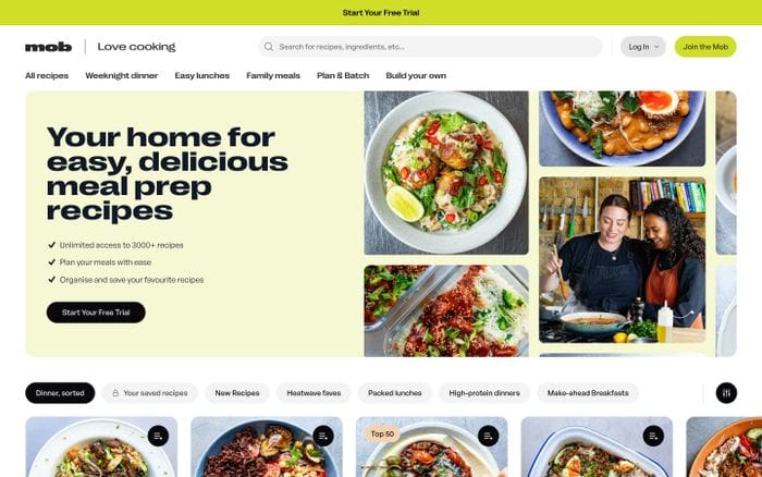 Mob website preview
