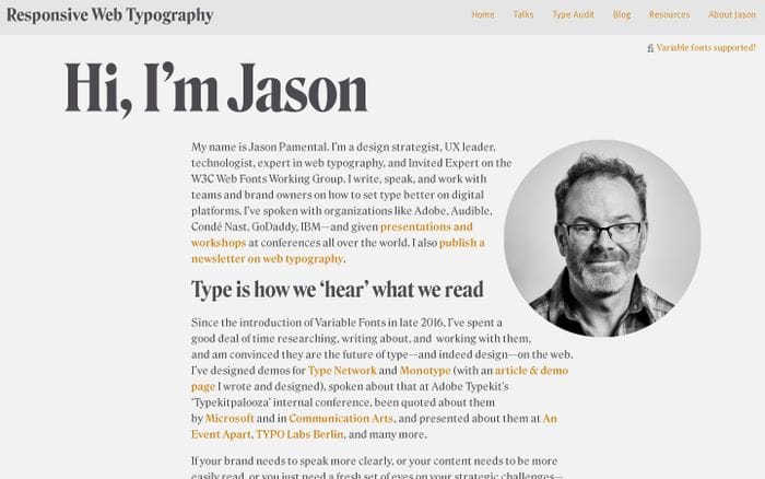 Jason Pamental website preview