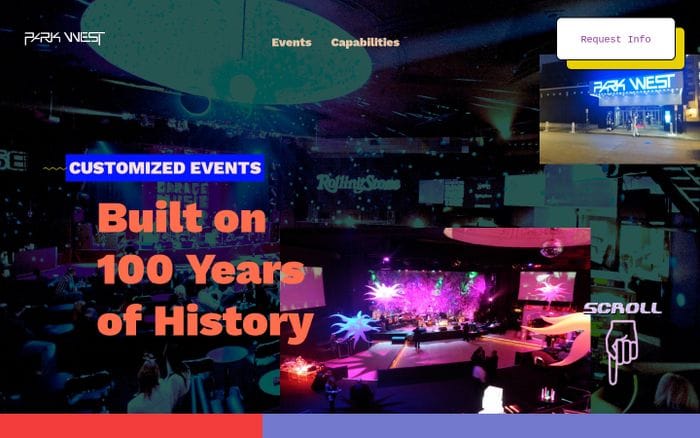 Park West Events – Customized Events Built on 100 Years of History website preview
