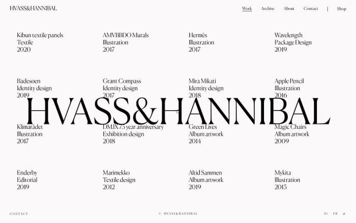 Hvass&Hannibal website preview