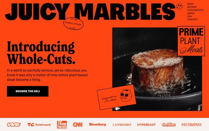 Juicy Marbles website preview