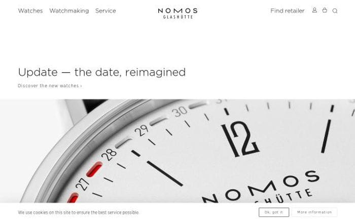 Nomos-glashuette website preview
