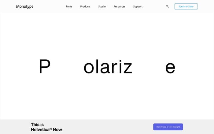 Helvetica® Now website preview