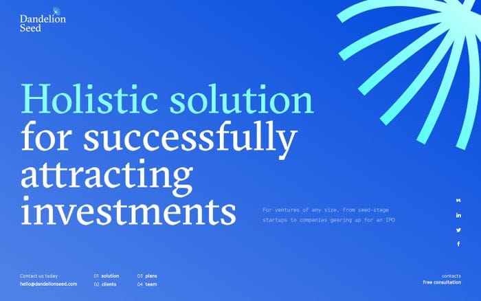 Dandelion Seed website preview