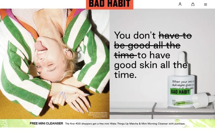 Bad Habit website preview