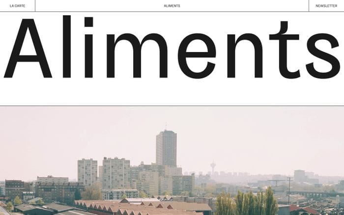 Aliments website preview