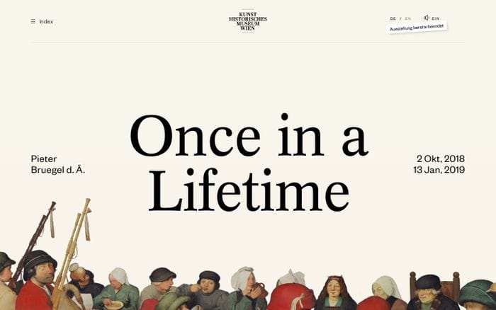 Bruegel - Once In A Lifetime website preview