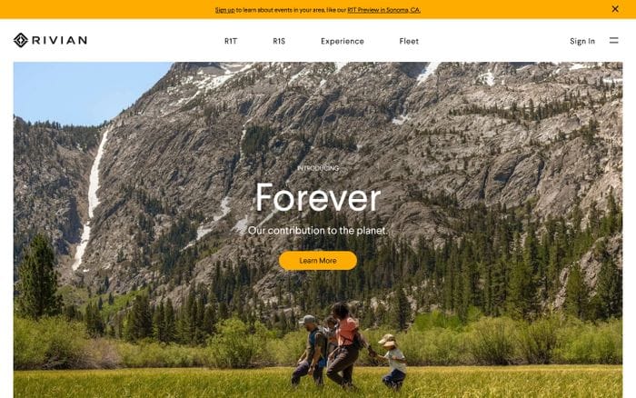Rivian website preview