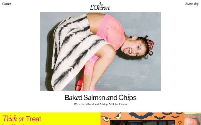 The L'Oeuvre website preview