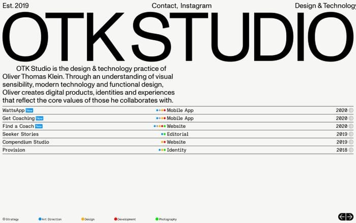 OTK Studio website preview