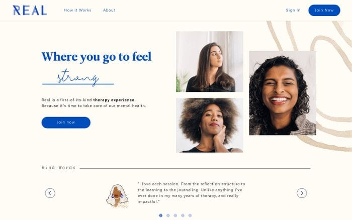 Real Therapy website preview