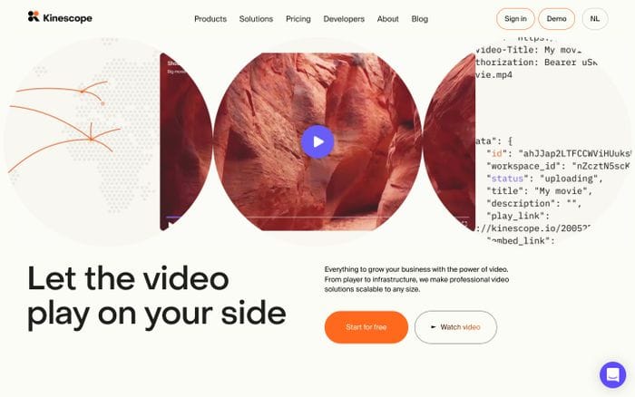 Kinescope website preview
