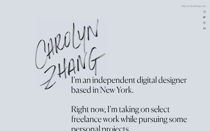 Carolyn Zhang website preview