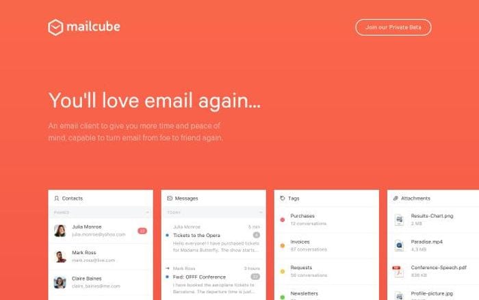 Mailcube website preview