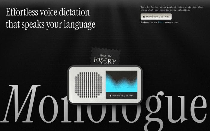 Monologue website preview