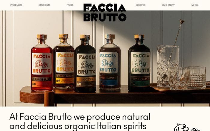 Faccia Brutto Spirits website preview