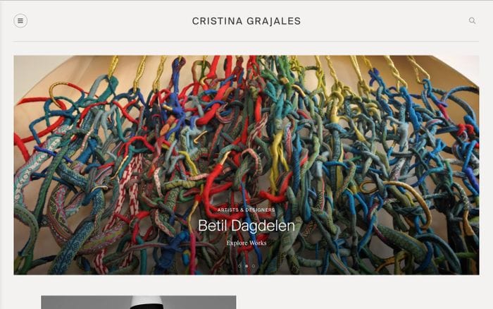 Cristina Grajales gallery website preview